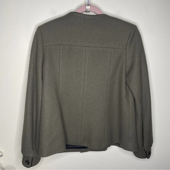 RAG & BONE Boiled Wool Wrap Coat Oversized Button Olive Green - Picture 4 of 5